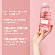 GARNIER SKIN 400ML ACQUA MICELLARE ILLUMINANTE ACQUA DI ROSE