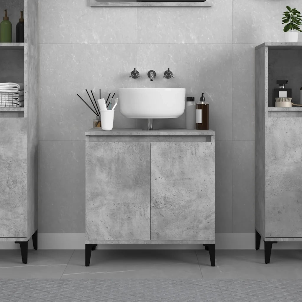 Mobile Lavabo | Armadio Lavabo Grigio Cemento 58x33x60 cm in Legno Multistrato