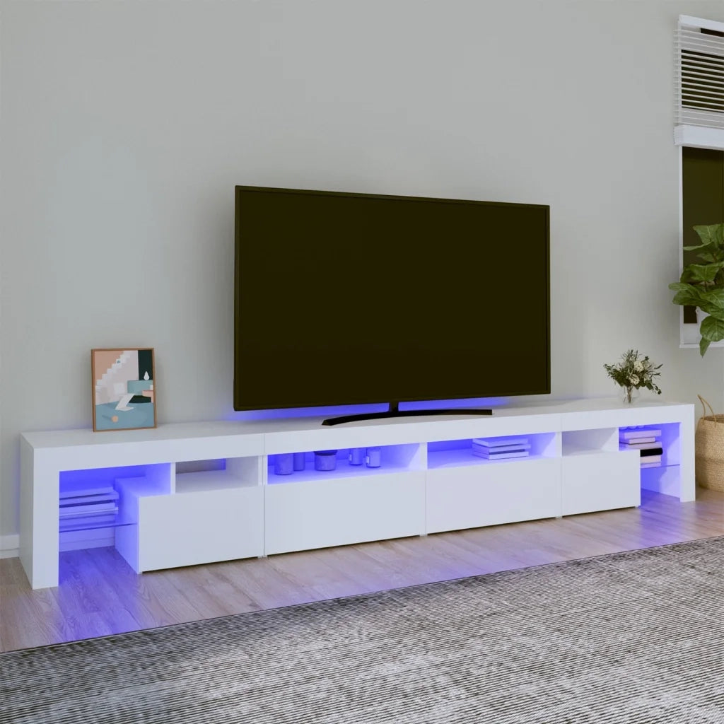 Mobile TV | Armadietto TV | Mobile Porta TV con Luci LED Bianco 260x36,5x40 cm