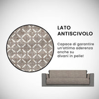 Copridivano con Copri Braccioli Seduta 150 cm in Poliestere Marrone