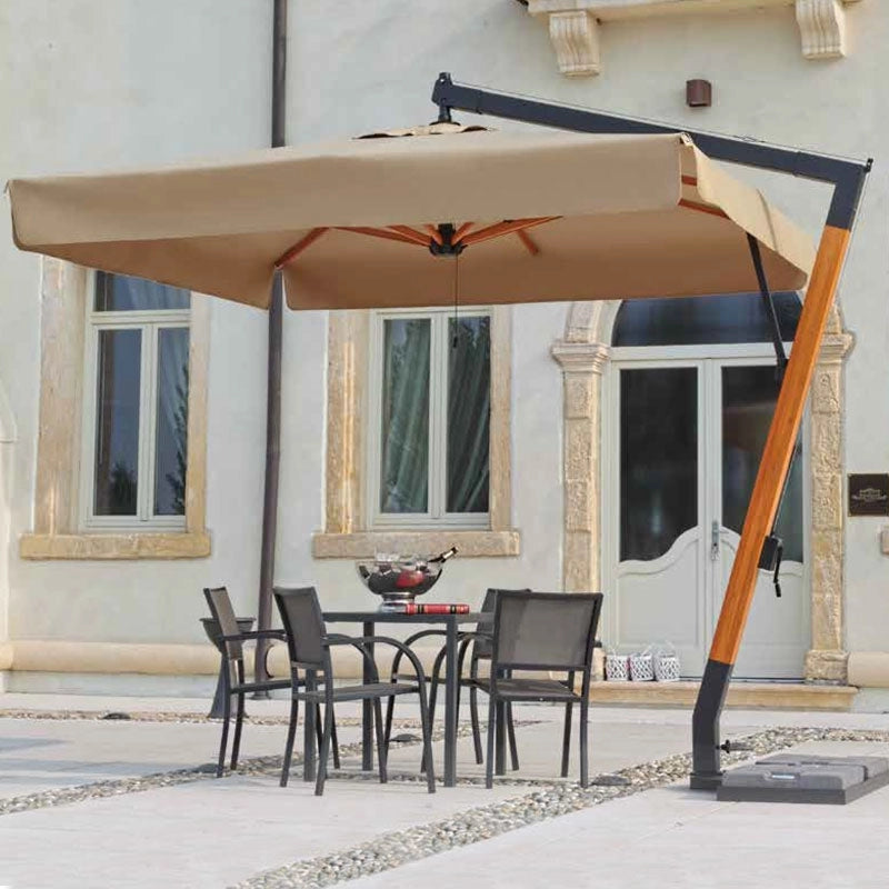 Ombrellone da giardino ERICE in allumino e legno, a braccio laterale, girevole - Ombrellone Da Giardino Erice In Allumino E Legno, A Braccio Laterale, Girevole Quadrato 4 X 4 Mt Misure: 2 x 3 m