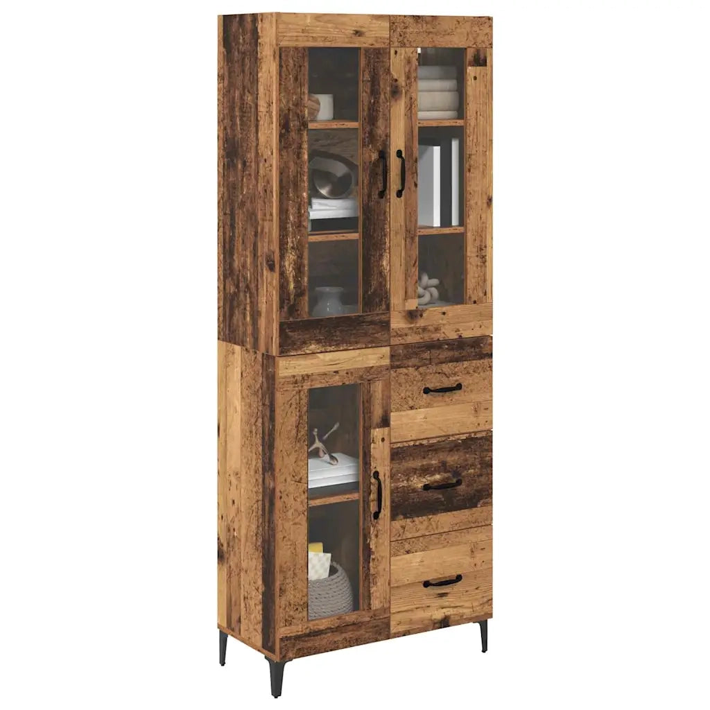 Credenza | Madia | Buffet da pranzo | Armadio da pranzo Legno vecchio 69,5 x 34 x 180 cm Legno multistrato