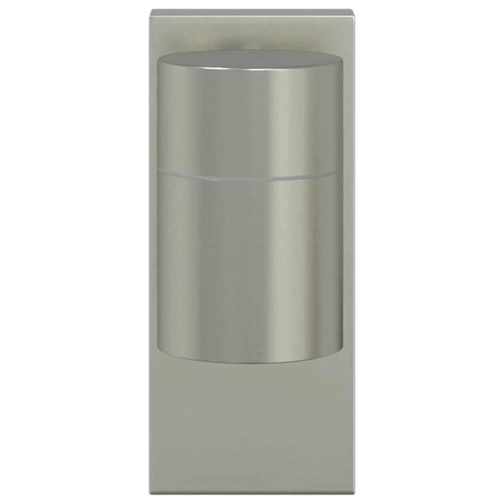 Set di 2 robuste applique da parete per esterni design moderno 6,5 x 10,5 x 16 cm acciaio inox argento 02_0056532