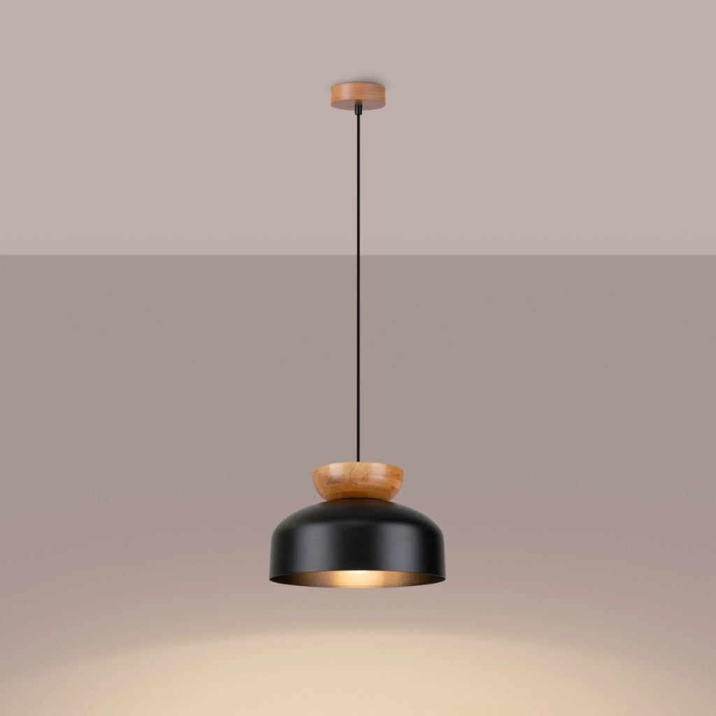 Lampada a sospensione MARION in acciaio nero E27 LED Max 15W stile scandinavo