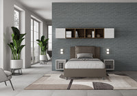 Letto 1 Piazza e Mezzo 120x210 cm con Rete Antea Cappuccino