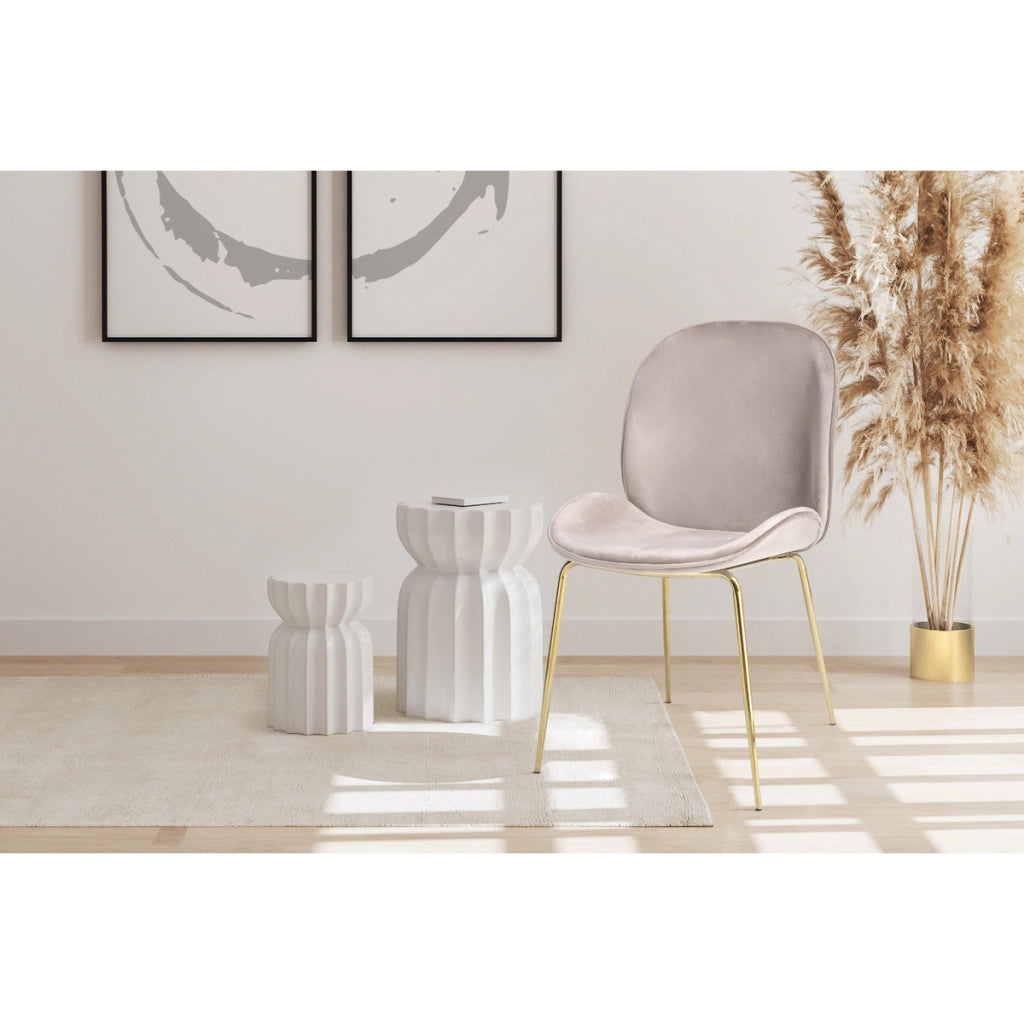 Set di 2 sedie Charlize in velluto beige e ottone