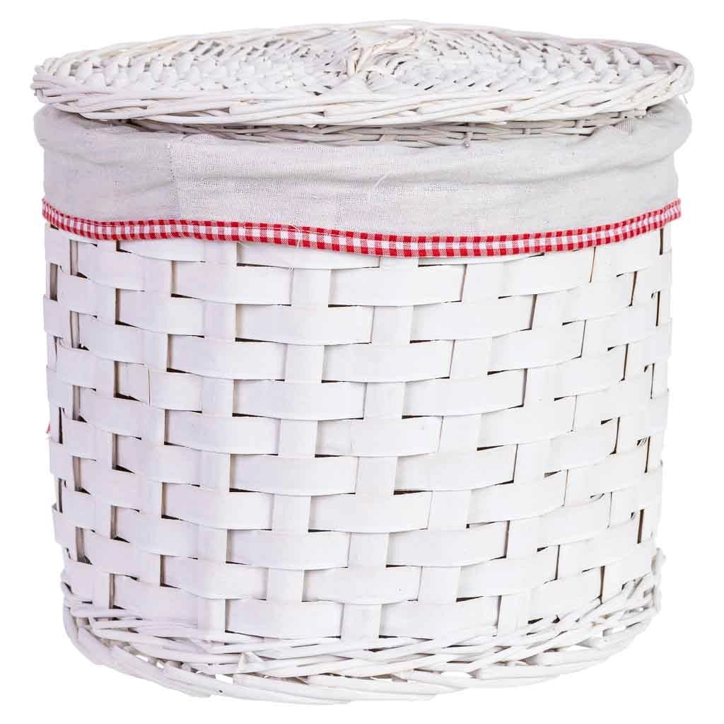 Cesto portabiancheria in vimini grigio 35x35x29h cm