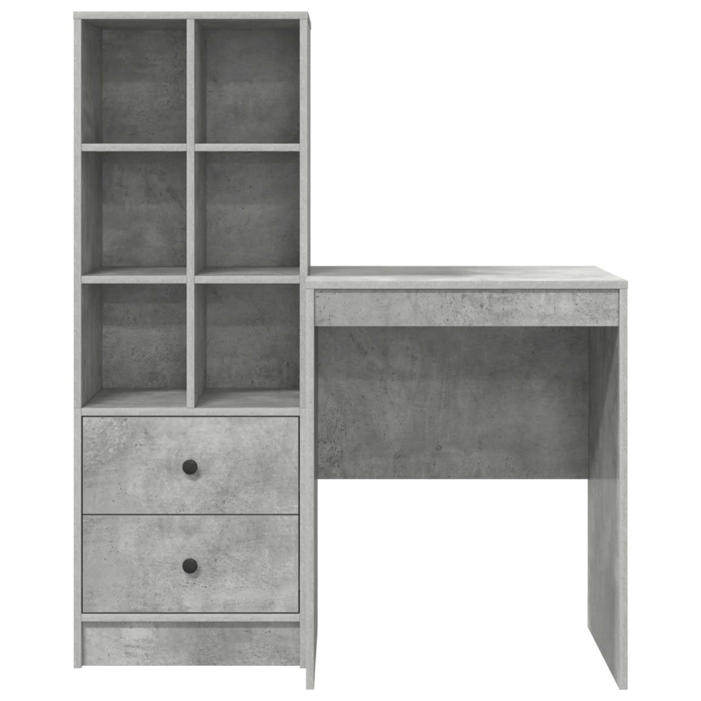 Scrivania con cassetto con lo scaffale 2 pcs Grigio cemento 3337340