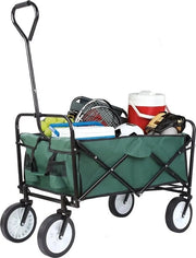 Carrello Trasportabile - 80kg di Capacità di Carico - Costruito con Acciaio e Plastica - Dimensioni 92x50x64cm - Colore Verde