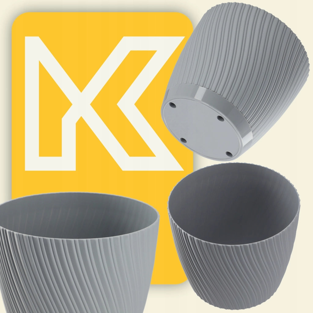 Vaso da fiori KADAX con supporto, coperchio, ciotola rotonda, 13 cm, grigio