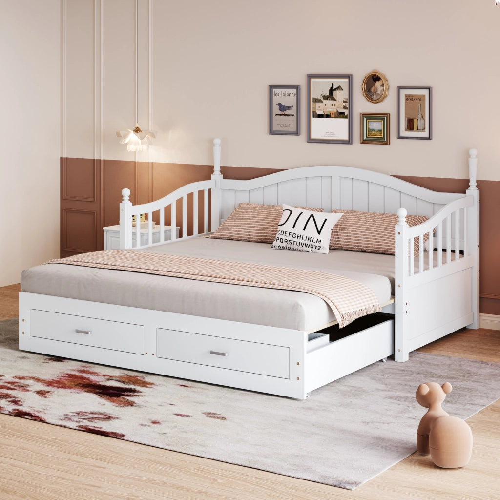 DIVANO LETTO Estraibile 90/180x190 cm Legno Bianco