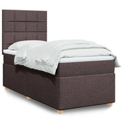 Giroletto a Molle con Materasso Marrone Scuro 90x200 cm Tessuto 3293466