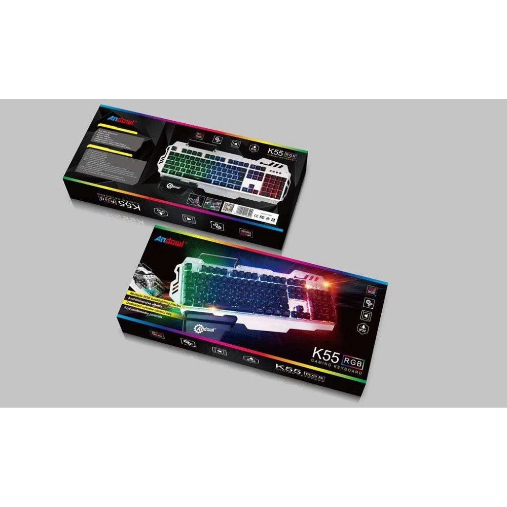 Trade Shop - Tastiera Da Gioco Cablata Usb Con Retroilluminazione Rgb Design Ergonomico K55 -