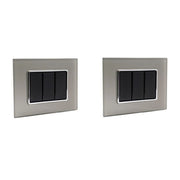 Trade Shop - Placca Cristal 3m 4m 6m Titanio Effetto Vetro Compatibile Con Bticino Axolute -  -3 Fori     -