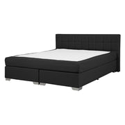 Divano letto matrimoniale in tessuto Nero imbottito con struttura 140 cm 6 con testiera capitonné e materasso a molle insacchettate