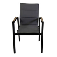 Sedia da Giardino 56x66xh90 cm in Alluminio e Texilene Riverside Antracite