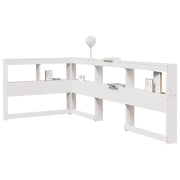 Testiera libreria a L-Testata contenitore Bianca 75 cm in Legno Massello di Pino