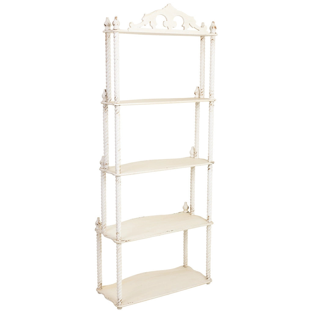 Scaffale in legno, finitura invecchiata 78,5x39,5x193,5h cm