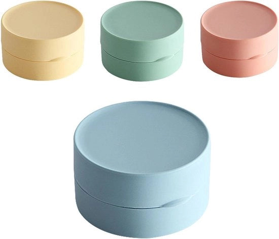 Set di 4 contenitori di plastica portatili con coperchio in 4 colori