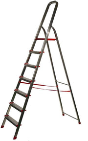 Scala Scaletto in Alluminio 8 gradini con Paraspigoli jumbo Made in Italy