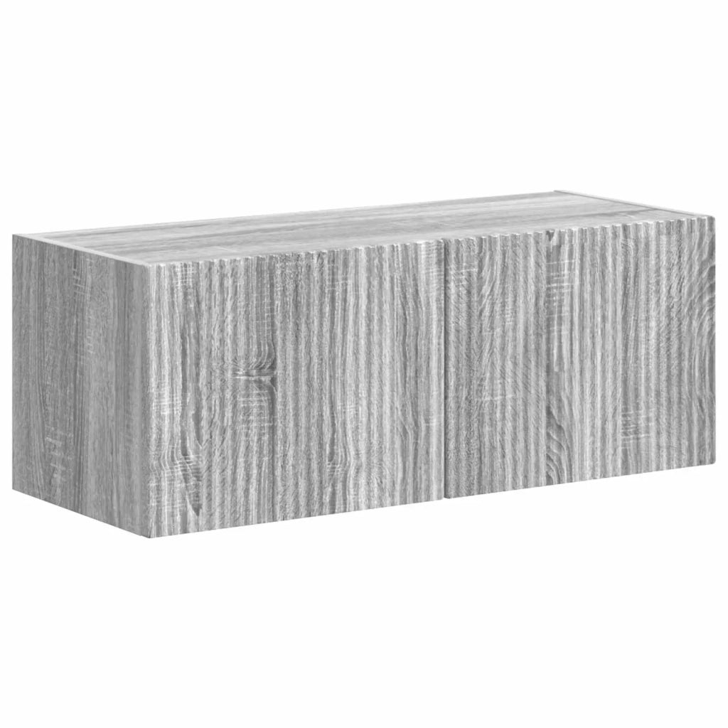 Set mobile TV 4 pz-Credenza per TV Grigio Sonoma Legno multistrato 601892