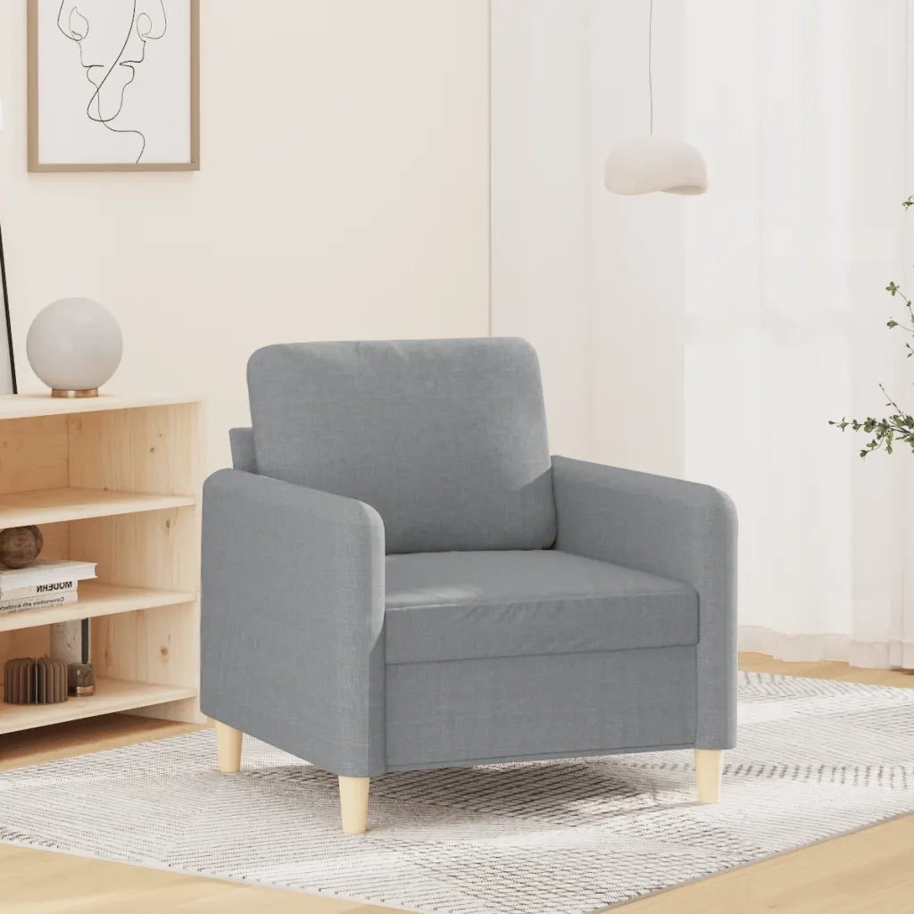 Poltrona-Divano Sedia Grigio Chiaro 60 cm in Tessuto 102239