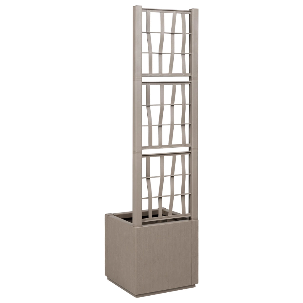 Fioriera da Giardino con Trellis Marrone Chiaro 36x36x140 cm in PP