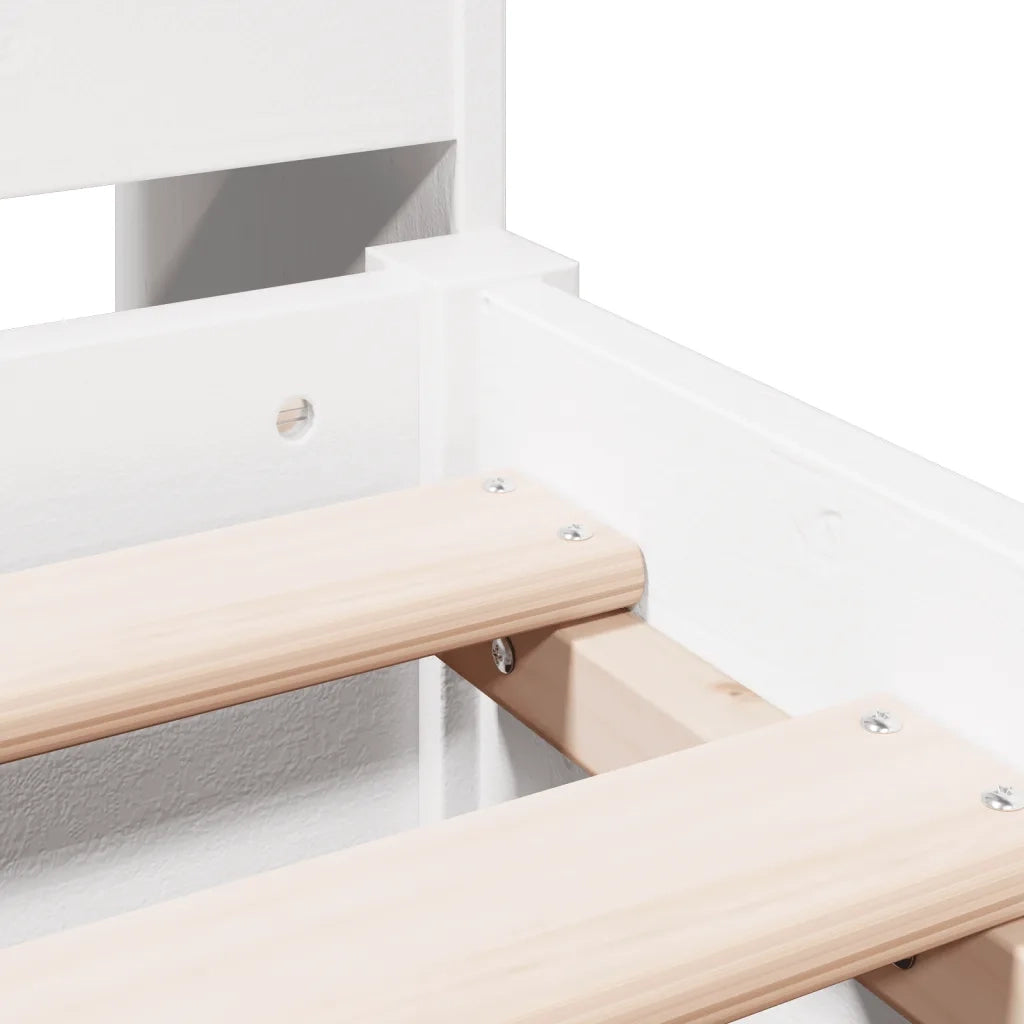 vidaXL Letto Libreria senza Materasso Bianco 140x200 cm Legno di Pino