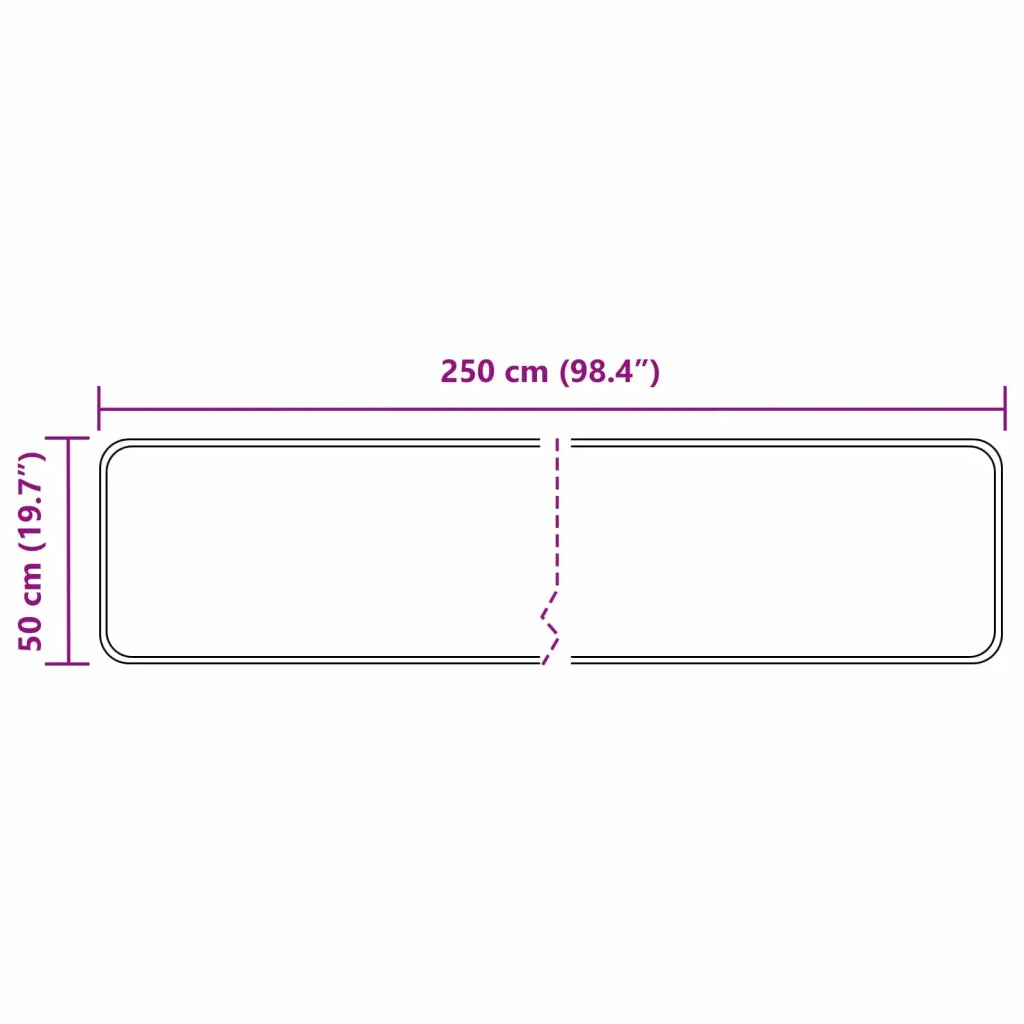 Runner Tappeto MARSA Nero 50 x 250 cm Poliestere e PVC