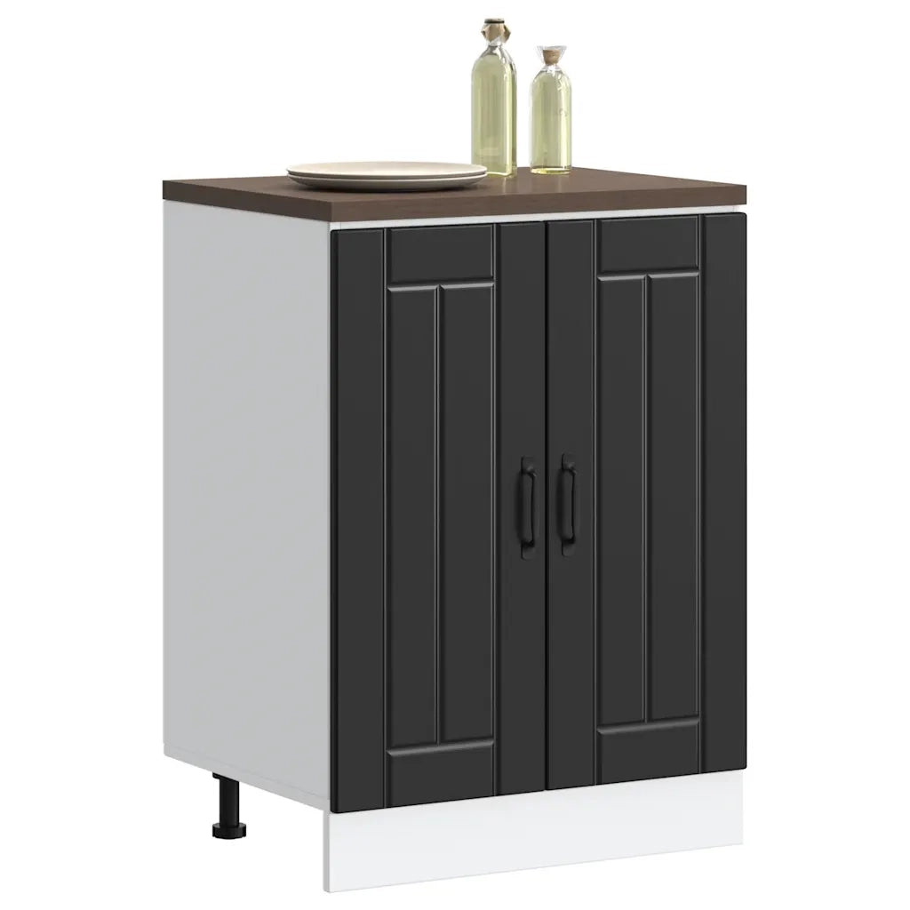 Mobile base lavello-Armadietto da bagno Lucca Nero in Legno Multistrato 968591