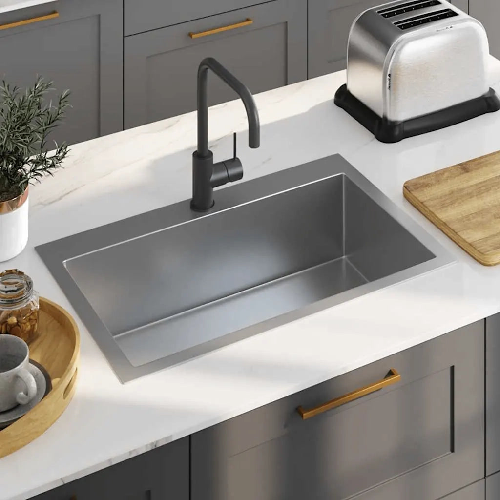 Lavello da Cucina Lavorato a Mano in Acciaio Inox CFW8564641