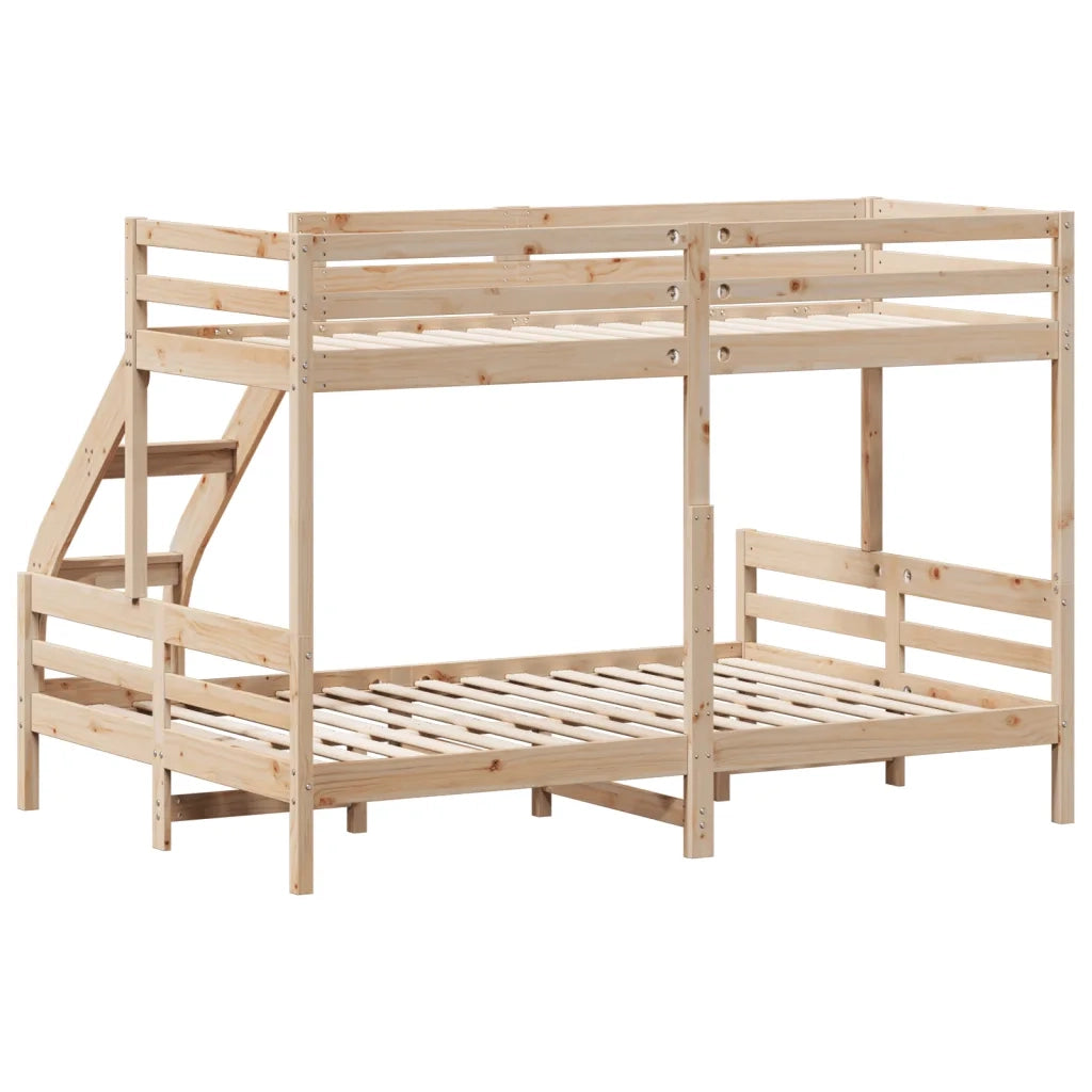 Letto a Castello 80x200/140x200 cm in Legno Massello di Pino