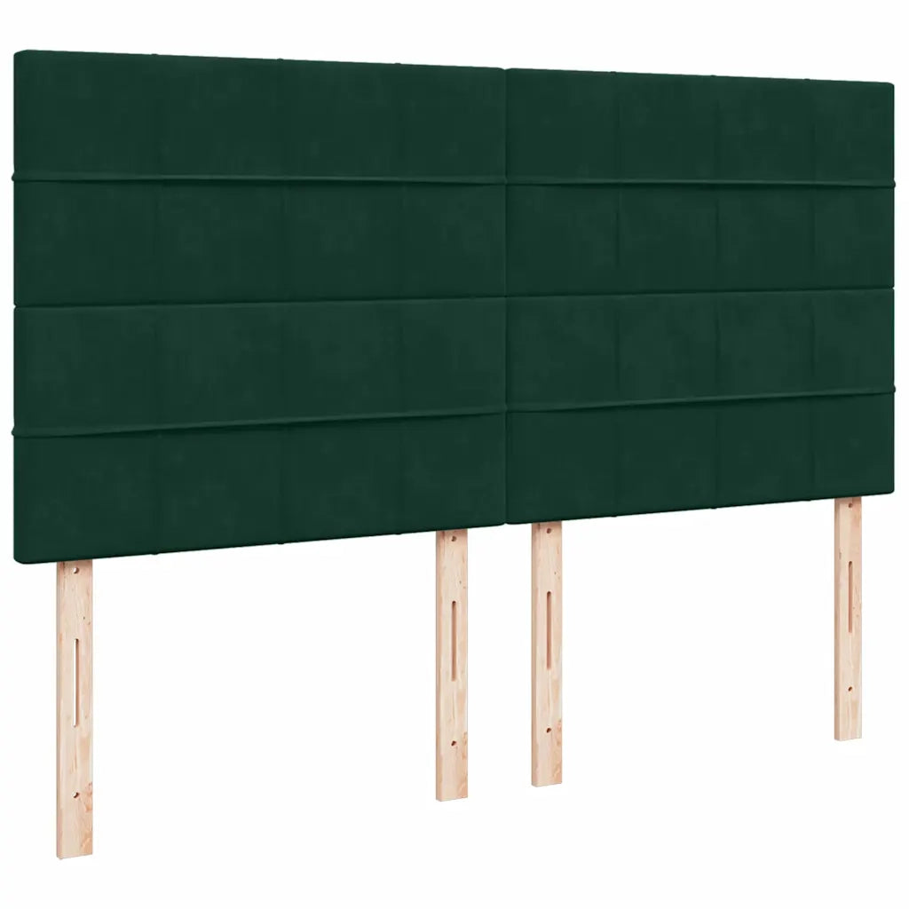 Giroletto a Molle con Materasso Verde Scuro 200x200 cm Velluto