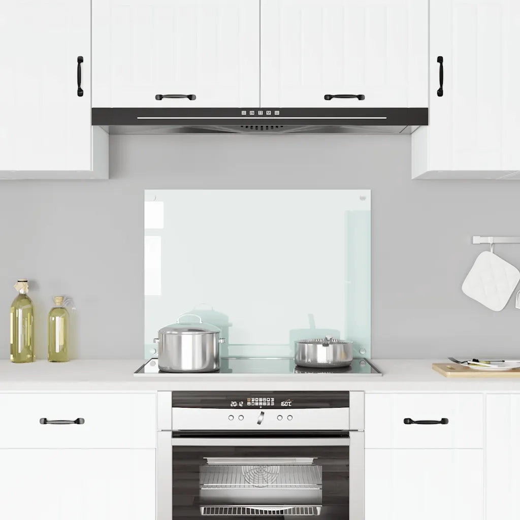 Paraschizzi per Cucina-Protezione parete cucina Bianco 80x60 cm in Vetro Temperato
