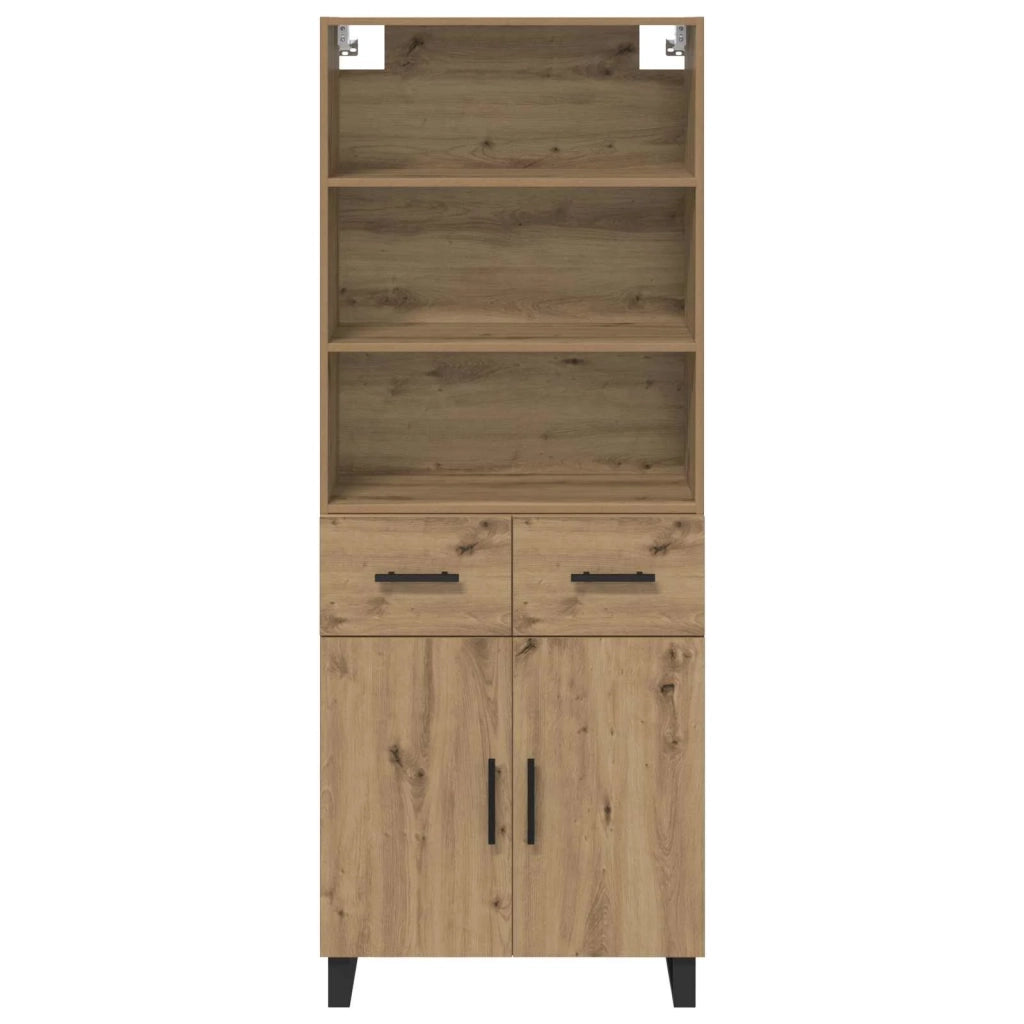 Credenza 2 pcs Rovere artigianale Legno multistrato