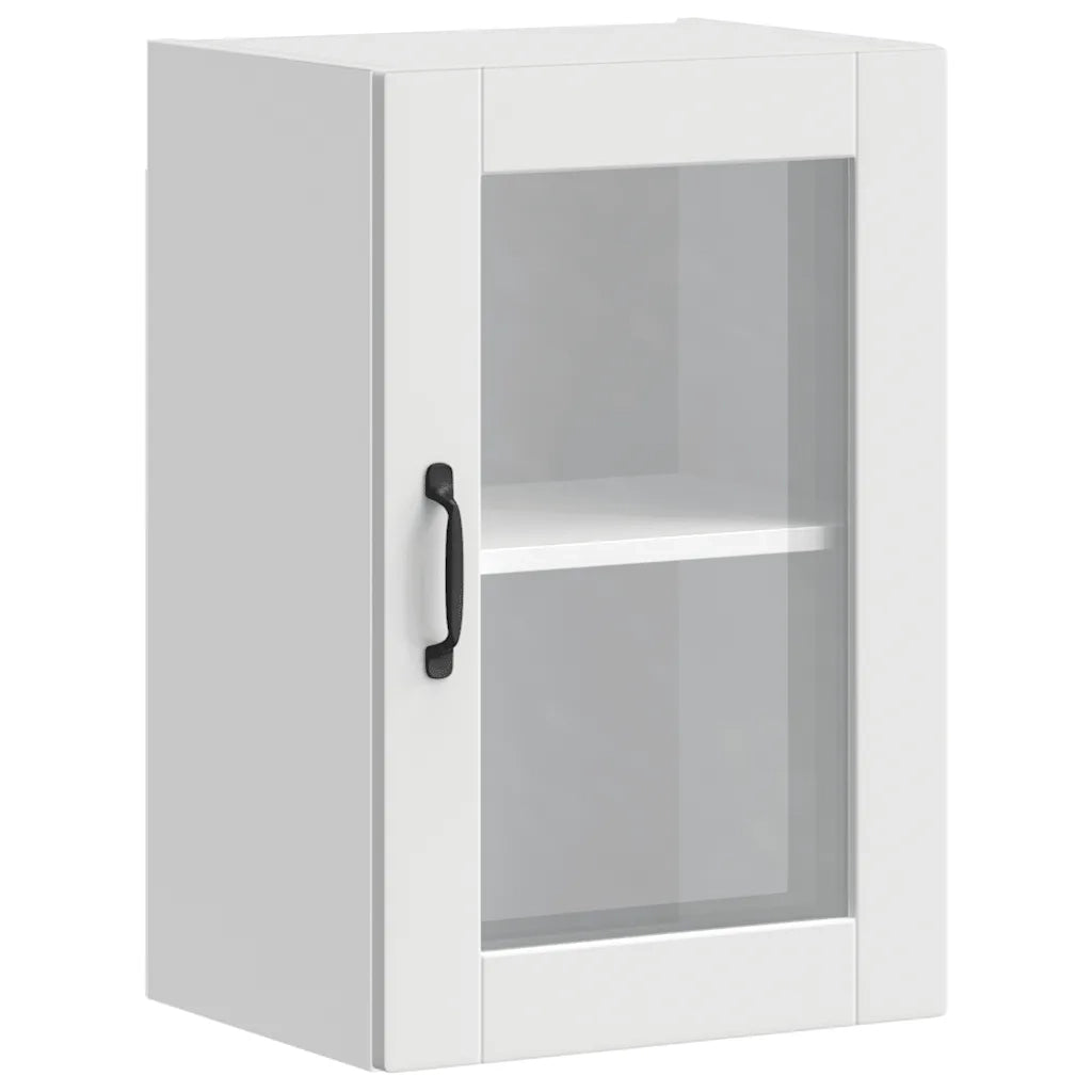 vidaXL Pensile da Cucina con Porta in Vetro Porto Bianco