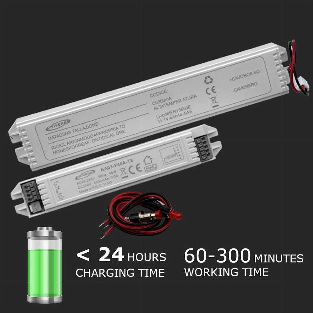 Trade Shop - Kit Di Emergenza Per Lampade Led Da 3-40w Trasformatore Alimentatore Na03-f40a-t8 -