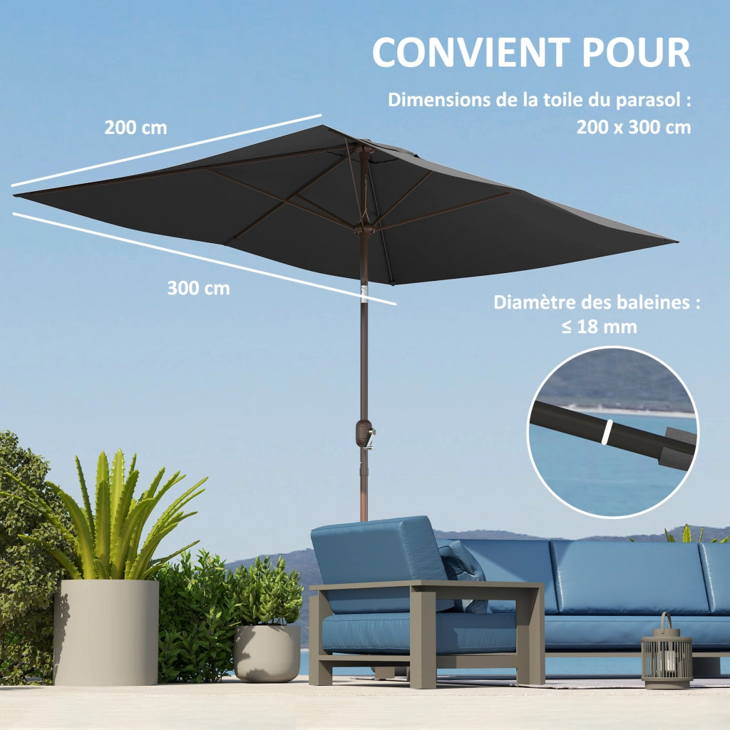 Tenda da sole 6 stecche UPF 50+ ¨C zephmum ¨C 3x2m grigio scuro