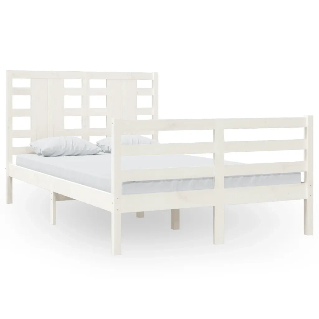 Giroletto senza Materasso-Struttura Letto Bianco 120x200 cm Legno Massello Pino 907458