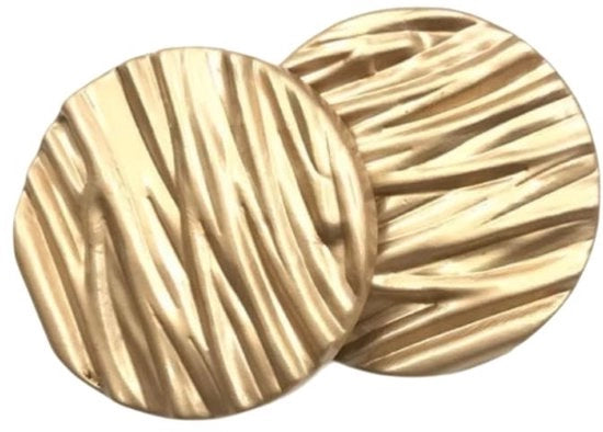 Bottoni metallici a 10 pezzi - Orecchini vintage - Chiusura lampo sostitutiva - Bottoni rotondi - Disegno a scroso - Giallo/Oro/Nero lucido - Bottoni da abbigliamento