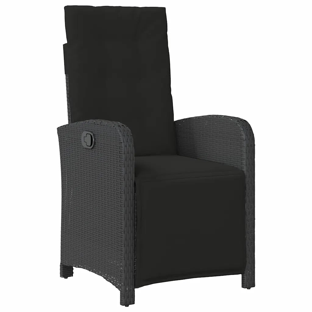 Set da Pranzo per Giardino con cuscino 5 pcs Nero polyrattan 3380310