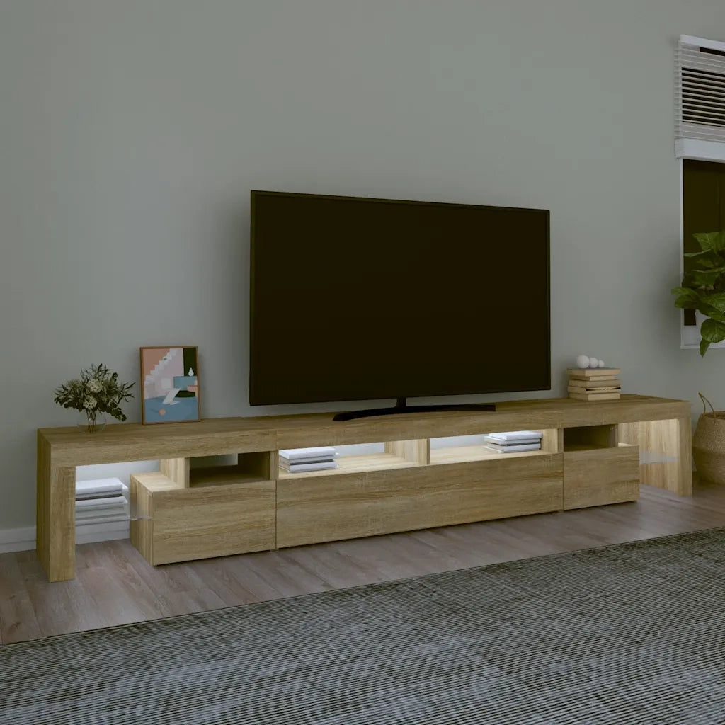 Mobile TV | Armadietto TV | Mobile Porta TV con Luci LED Rovere Sonoma 260x36,5x40 cm