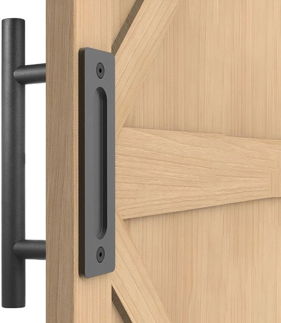 Maniglia di apertura porta 310 mm - Maniglia a doppia faccia - Nero - Resistente all'ossidazione - Acciaio inossidabile di alta qualità - Presa comoda - Maniglia di apertura porta