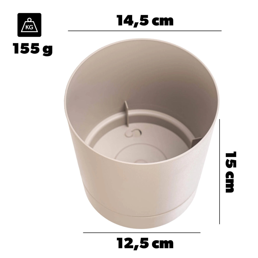 Vaso da fiori KADAX con supporto, rotondo, in plastica, 14,5 cm