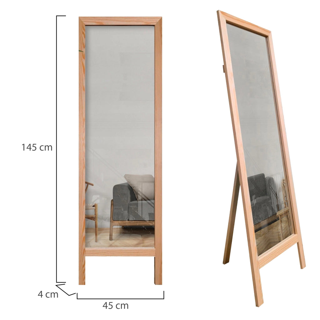 Crea, Specchio Forma Rettangolare, 45x145h cm Marrone Rovere