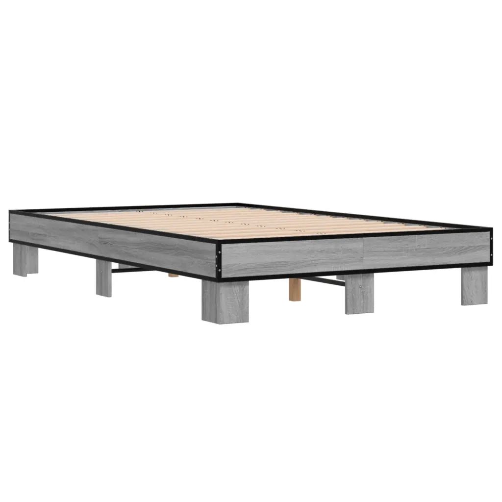 Giroletto-Struttura Letto Grigio Sonoma 120x200 cm in Legno Multistrato Metallo 689631
