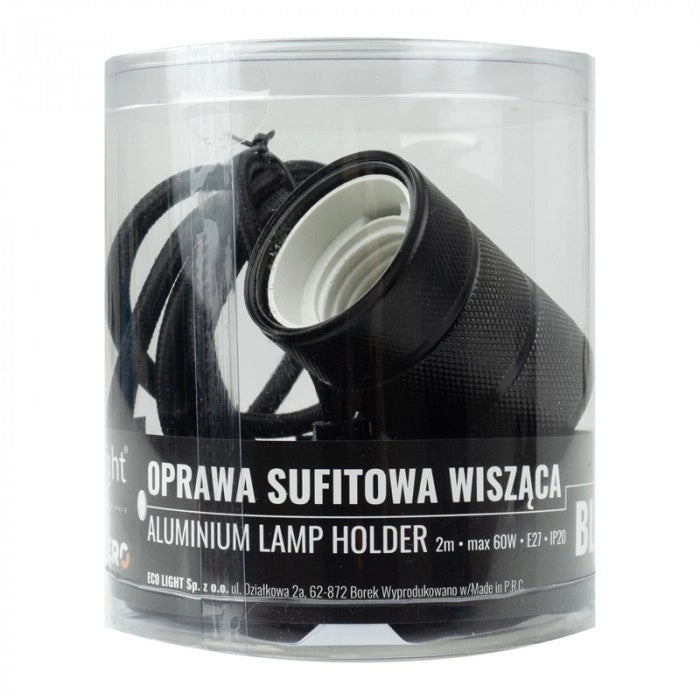 Lampada sospesa industriale tubolare nera E27 Ecolight