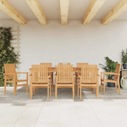 Sedie da Giardino Impilabili 8 pz 56,5x57,5x91 cm Massello Teakcod mxl 118008