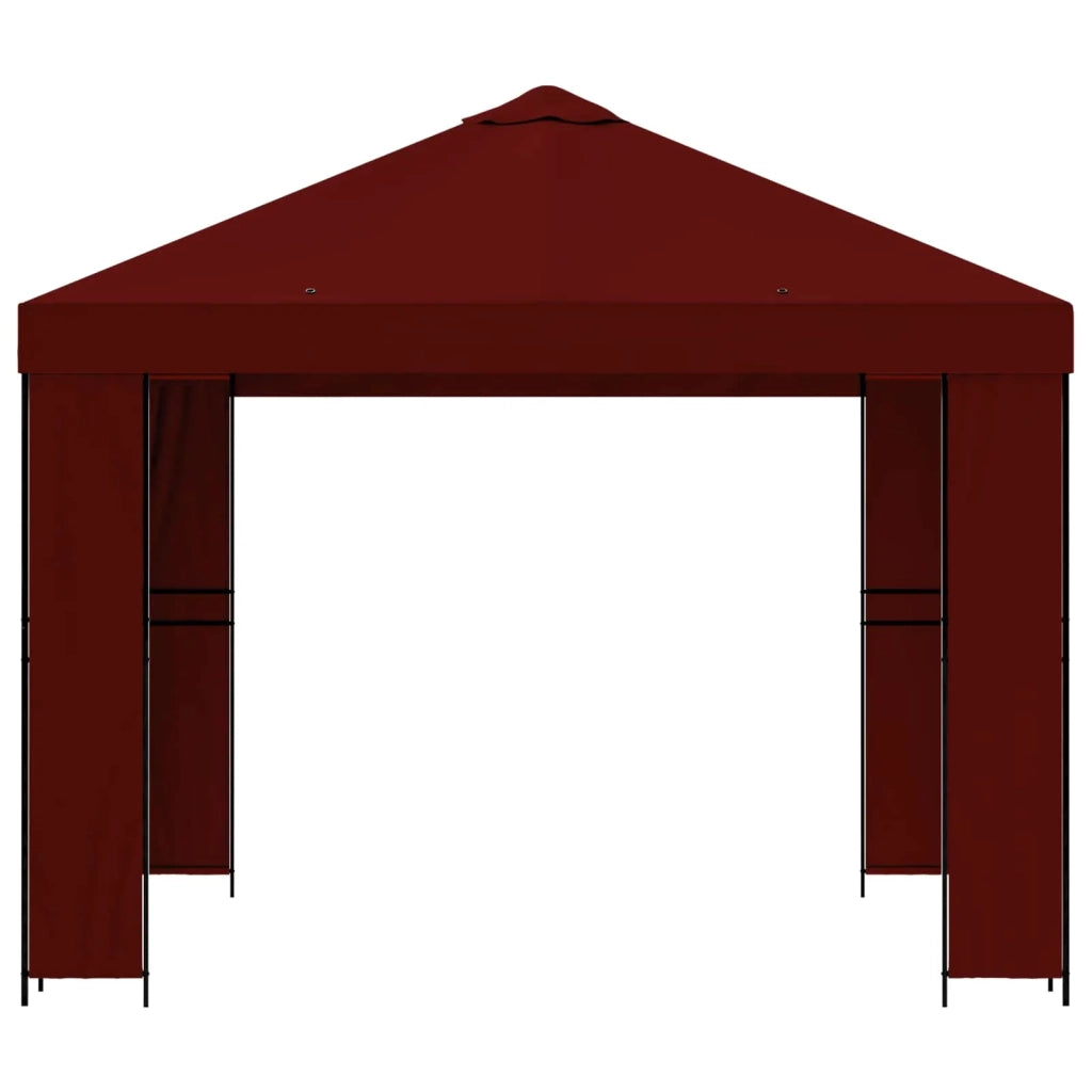 Gazebo 3 x 3 m Borgogna Poliestere e Acciaio 190 900359