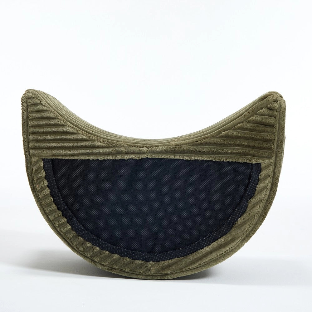Divano letto senza gambe con pouf ¨C Minimal ¨C tessuto imbottito beige